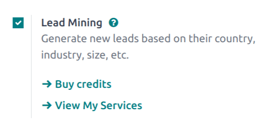 Activate lead mining in ViableView CRM settings.