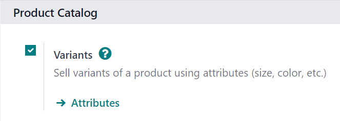 Activating product variants on the Settings page of the ViableView Sales application.