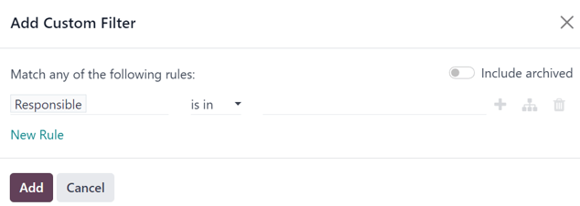 Add custom filter pop-up window that appears in ViableView Email Marketing app.
