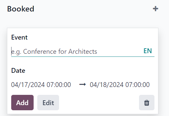 Typical blank kanban card to fill out in the ViableView Events application.
