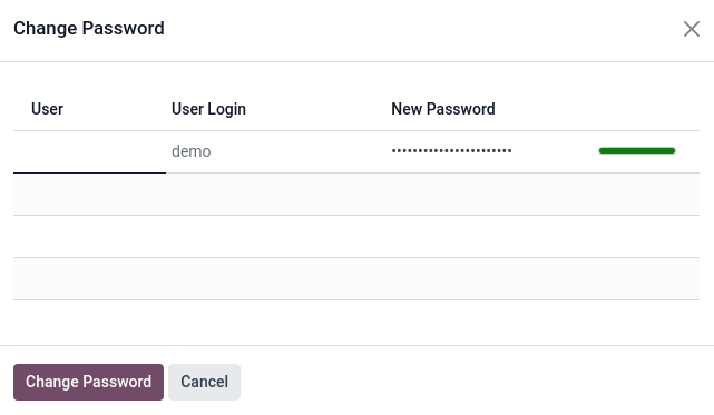 Change a user's password on ViableView.