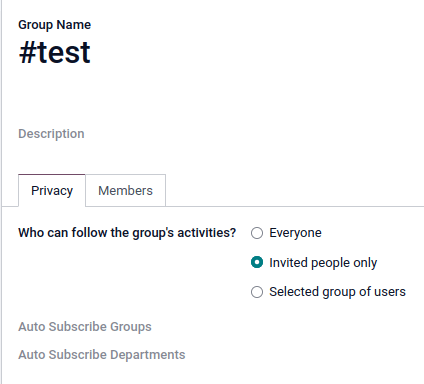 View of a channel's settings form in ViableView Discuss.