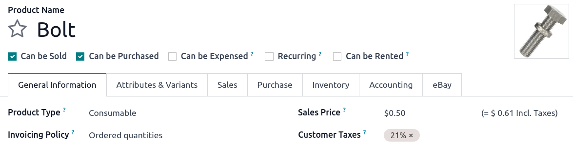 ViableView fills out the Tax field automatically according to the Default Taxes
