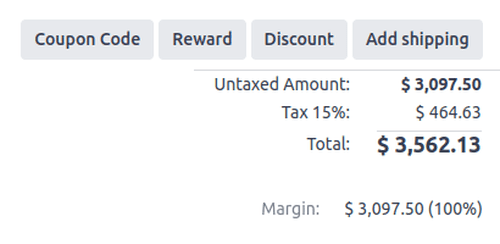 The discount button located at the bottom of a sales order form in the ViableView Sales app.