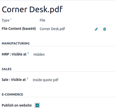 A standard document form with an uploaded pdf in ViableView Sales.