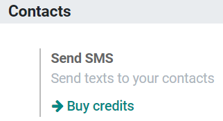 Buying credits for SMS Marketing in ViableView settings.