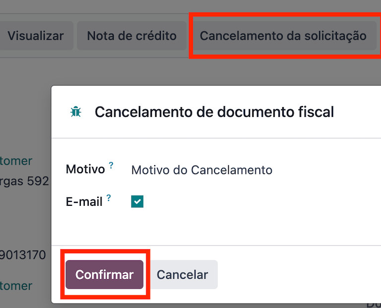 Invoice cancellation reason in ViableView.