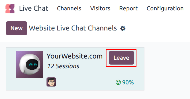 View of a channel form and the option to join a channel for ViableView Live Chat.
