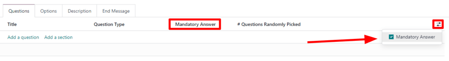 The slider drop-down menu with the Mandatory Answer option selected in ViableView Surveys.