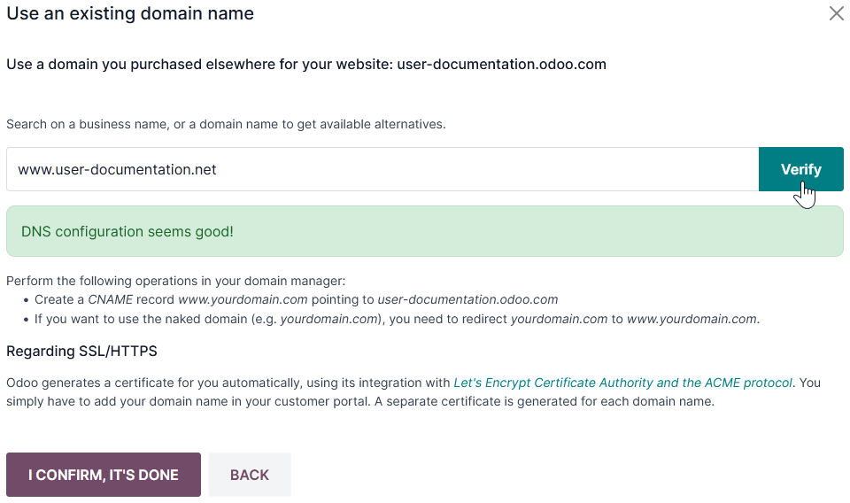 Mapping a domain name to an ViableView Online database