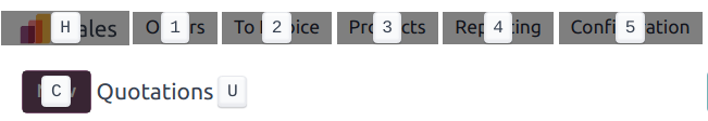 A selection of keyboard shortcuts in ViableView.