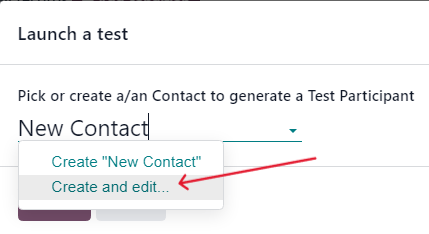 Typing in a new contact directly from the launch a test pop-up window in ViableView.