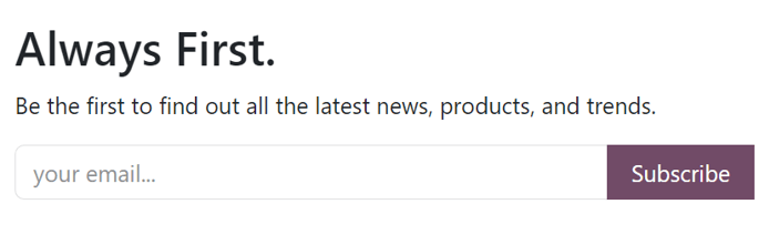 Sample of how a newsletter block appears on an ViableView Website.