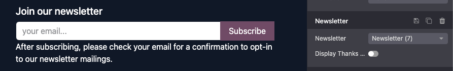 Newsletter sign-up form on ViableView website footer.