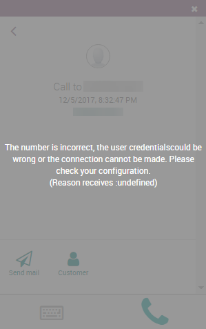 Incorrect number message populated in the ViableView VoIP widget.
