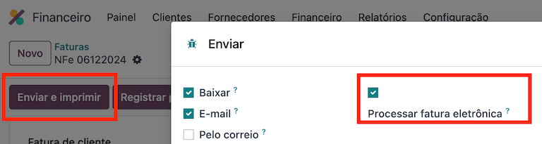 Process electronic invoice pop-up in ViableView.