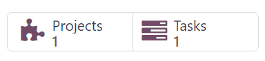 How the Projects and Tasks smart buttons look on a Sales Order in ViableView Sales.