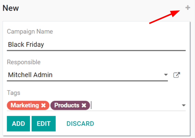 View of the quick add option for campaigns in ViableView Social Marketing.