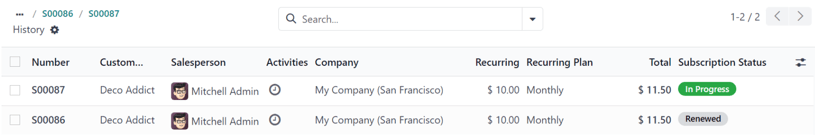 Renewal quotation in the ViableView Subscriptions application.