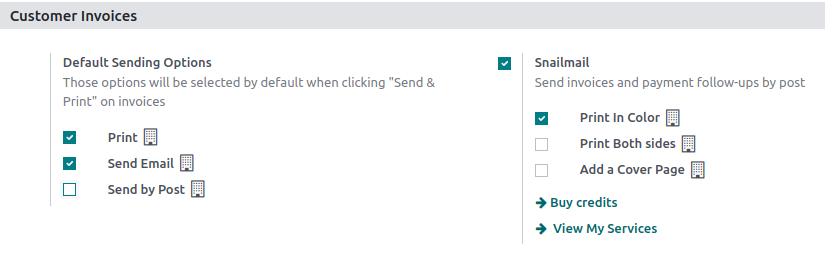 Under settings enable the snailmail feature in ViableView Accounting