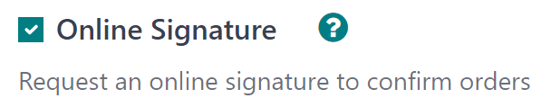 The Online Signature feature option in the Settings of the ViableView Sales application.