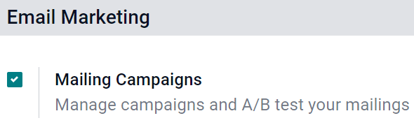 View of the mailing campaigns setting in ViableView.
