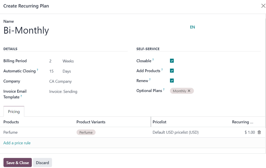 Custom time period pop-up form in ViableView Sales.