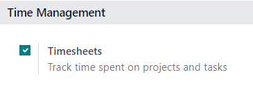 What the Timesheets feature looks like on the ViableView Project settings page.