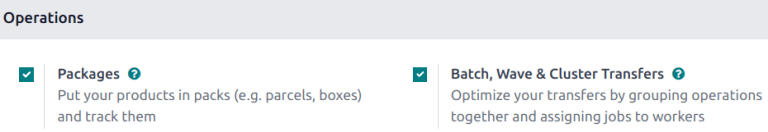 View of ViableView Inventory app settings to enable the wave transfers option.